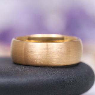 Satin Wedding Band in 14K Solid Yellow Gold (8MM)