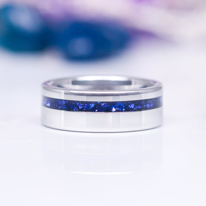 Fantasy Shield Cut Sapphire Leaf Couples Ring