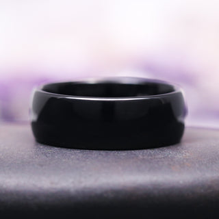 Minimalist Wedding Band- 8MM Black Tungsten