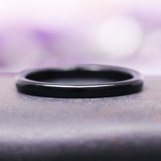 Minimalist Black Wedding Band in Black Tungsten (2mm)