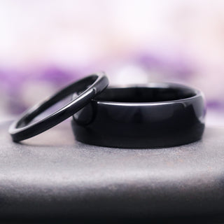Minimalist Wedding Band- 8MM Black Tungsten