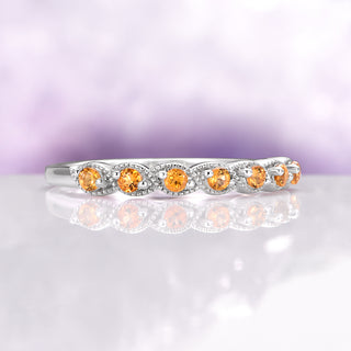 Vintage Natural Citrine Band in Sterling Silver