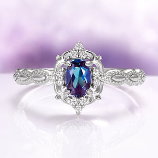 Vintage Alexandrite Ring in Sterling Silver
