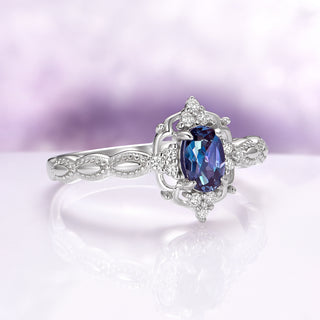Vintage Alexandrite Ring in Sterling Silver