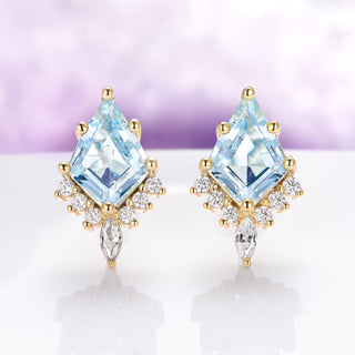 Skye Kite® Aquamarine Stud Earrings in 14K Yellow Gold Vermeil