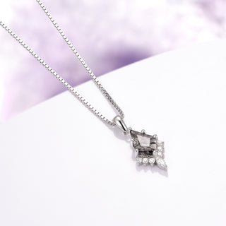 Galaxy Raw Salt & Pepper Diamond (Herkimer Diamond) Pendant Necklace in Sterling Silver