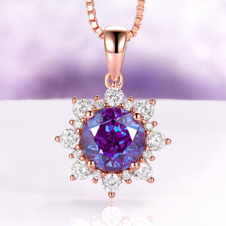 Snowflake Alexandrite Necklace in 14K Rose Gold Vermeil