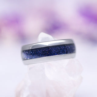 Starry Night Crescent Moon Couples Ring Set