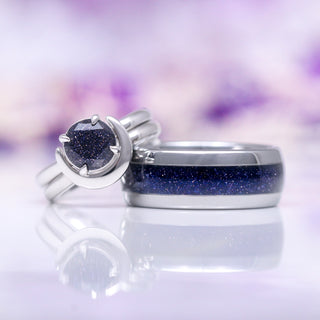 Starry Night Wedding Band in Tungsten (8mm)