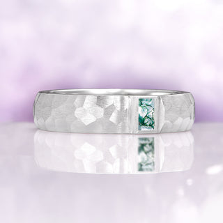 Moss Agate Wedding Band in Sterling Silver (5.5mm)