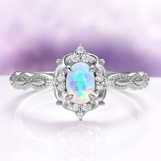 Vintage Natural Australian Fire Opal Ring in Sterling Silver