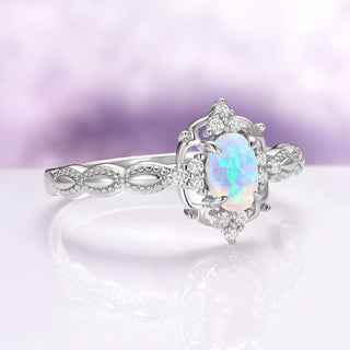 Vintage Natural Australian Fire Opal Ring in Sterling Silver