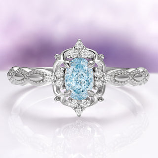 Vintage Aquamarine Ring in Sterling Silver