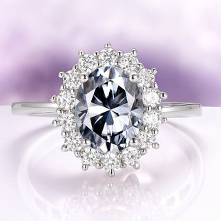 Diana Simulated Gray Diamond Ring in Sterling Silver