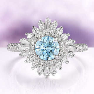 Joelle Vintage Aquamarine Ring in Sterling Silver