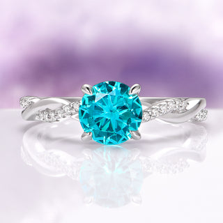 Sophia Paraiba Tourmaline Twisted Vine Ring in Sterling Silver