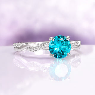 Sophia Paraiba Tourmaline Twisted Vine Ring in Sterling Silver
