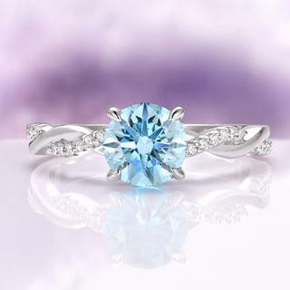 Sophia Twisted Vine Aquamarine Ring in Sterling Silver