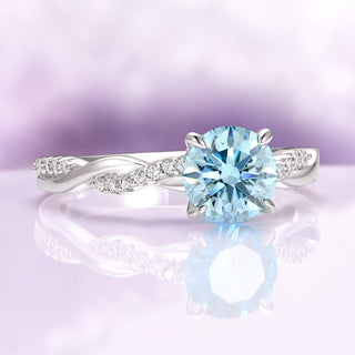 Sophia Twisted Vine Aquamarine Ring in Sterling Silver