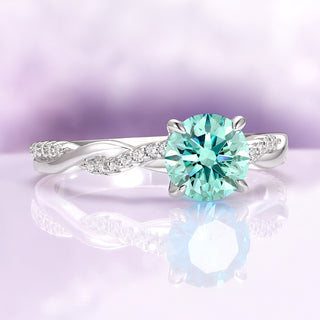 Sophia Light Green Sapphire Ring in Sterling Silver
