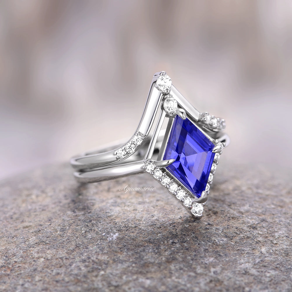 Kite Tanzanite Ring- 925 Sterling Silver Unique Engagement Ring For Women- Purple Promise Ring- December Birthstone Anniversary Gift For Her