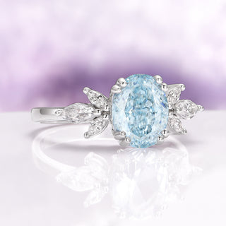 Eva Oval Aquamarine Ring in Sterling Silver