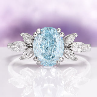 Eva Oval Aquamarine Ring in Sterling Silver