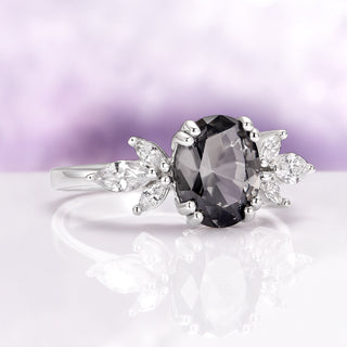 Eva Simulated Gray Diamond Ring in Sterling Silver