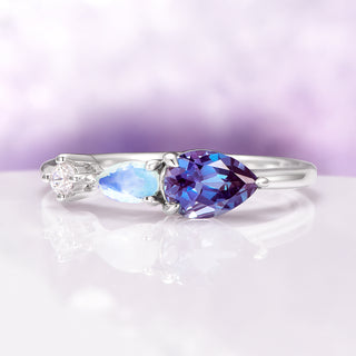 Alexandrite & Moonstone Ring in Sterling Silver