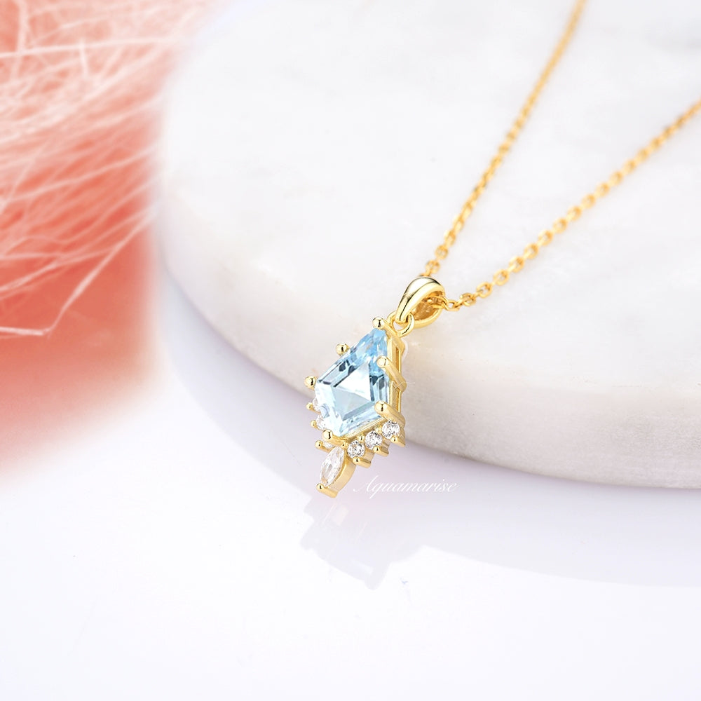 Skye Kite Aquamarine Necklace- 14K Yellow Gold Vermeil