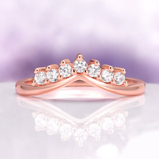 Petite Crown Stacking Wedding Band in 14K Rose Gold Vermeil