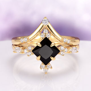 Black Onyx Ring Set in 14K Yellow Gold Vermeil