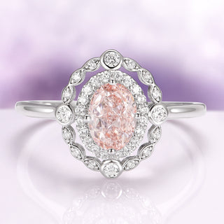 Valentina Vintage Morganite Engagement Ring in Sterling Silver