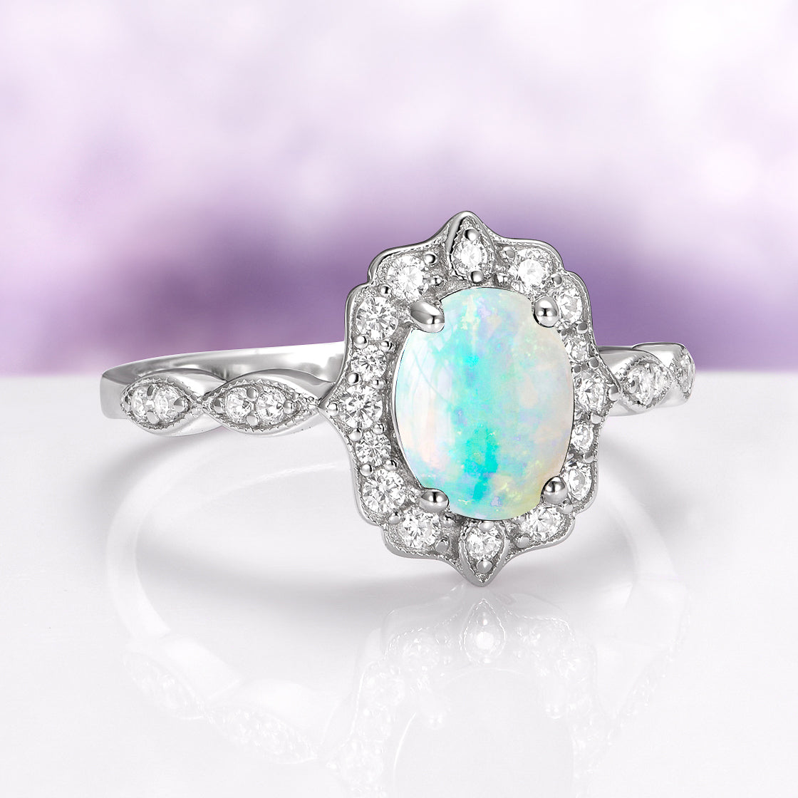 Natural Australian Opal Ring Sterling Silver – Fire Opal