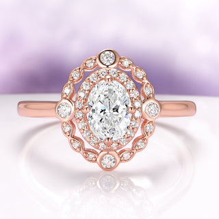 Valentina Lab-Grown Diamond Engagement Ring in 14K Solid Rose Gold (IGI Certified)