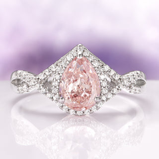 Flair Teardrop Morganite Engagement Ring in Sterling Silver