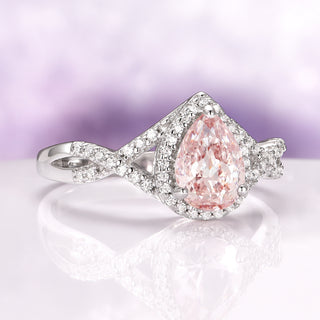 Flair Teardrop Morganite Engagement Ring in Sterling Silver