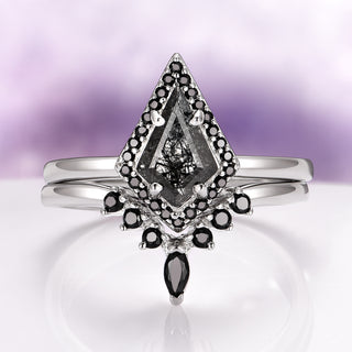 Rutilated Quartz & Meteorite Couples Ring Set