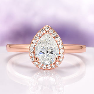 Simulated Diamond Engagement Ring in 14K Rose Gold Vermeil