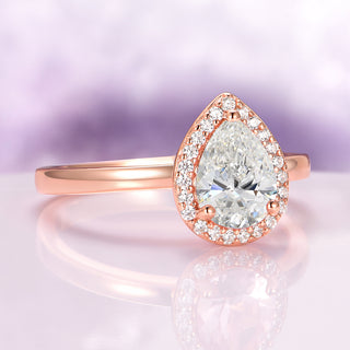 Simulated Diamond Engagement Ring in 14K Rose Gold Vermeil