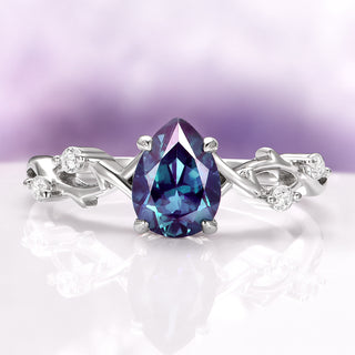 Twisted Vine Alexandrite Twig Ring in Sterling Silver