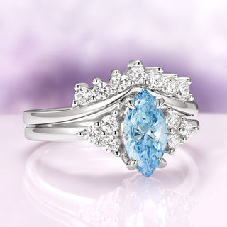 Marquise Cut Aquamarine Ring Set in Sterling Silver