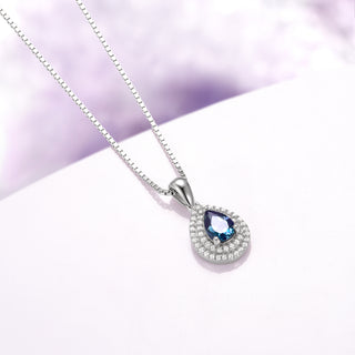 Scarlett Teardrop Lab-Grown Alexandrite Pendant Necklace in Sterling Silver