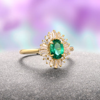 Victoria Emerald Ring in 14K Yellow Gold Vermeil