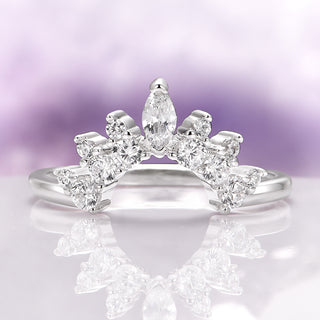 Simulated Diamond Stacking Wedding Band in Sterling Silver