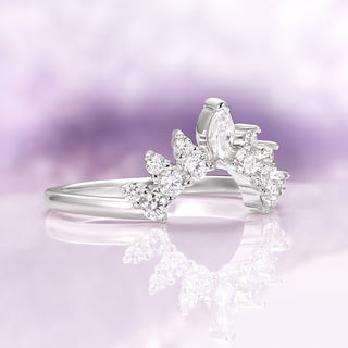 Simulated Diamond Stacking Wedding Band in Sterling Silver