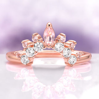 Blush Pink Morganite Stacking Band in 14K Rose Gold Vermeil