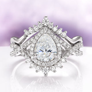 Teardrop Lab-Grown Diamond Engagement Ring in 14K White Gold (IGI Certified)