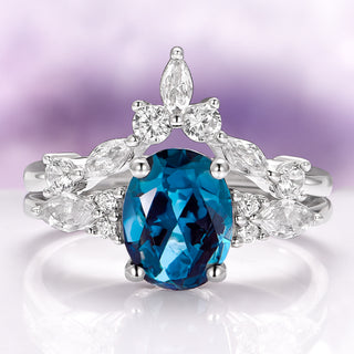 Evelyn Natural London Blue Topaz Ring Set in Sterling Silver