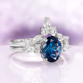 Evelyn Natural London Blue Topaz Ring Set in Sterling Silver